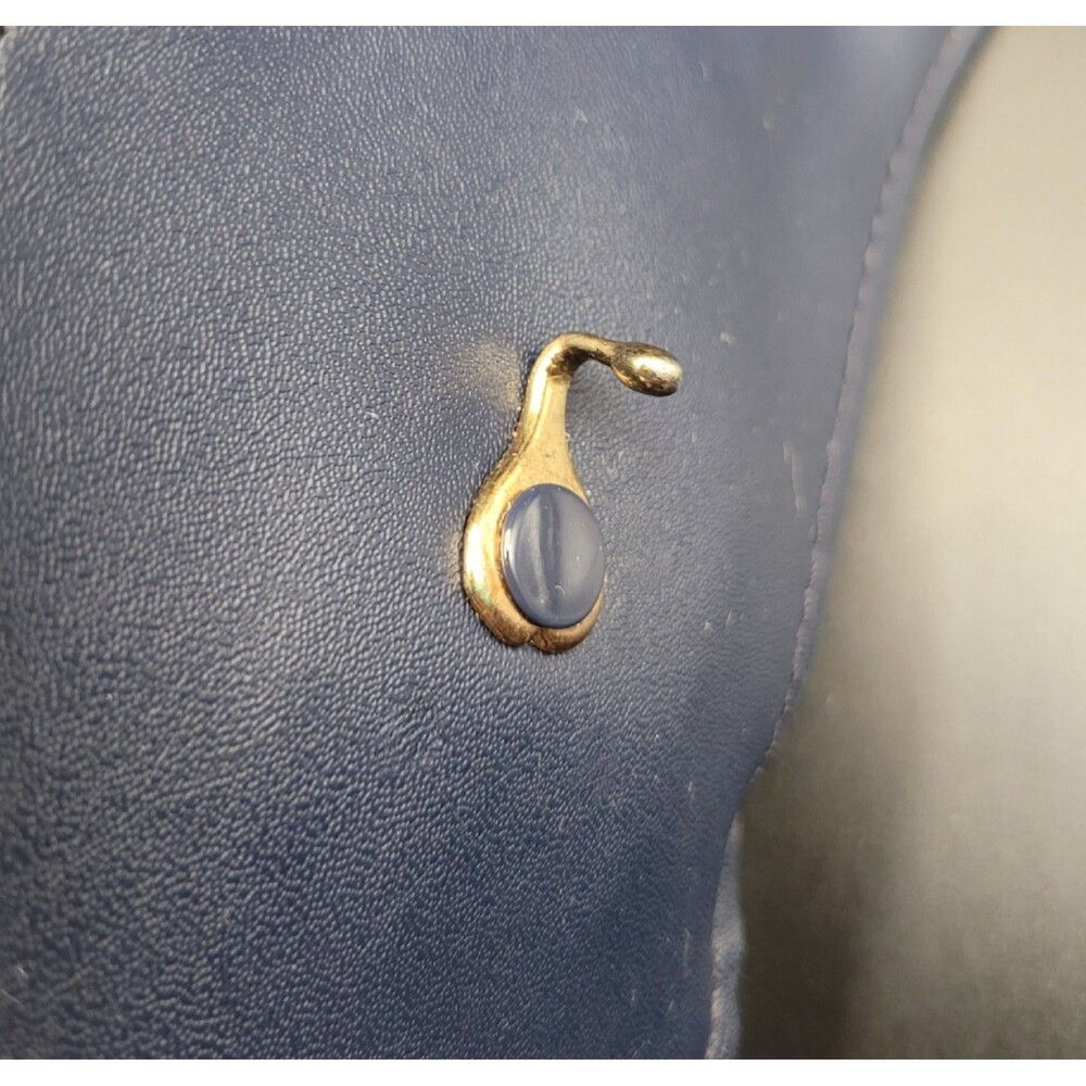 Vintage 1980's Wrap Around Blue with Black Snake Print Gold Belt Buckle Alentino - Picture 7 of 8